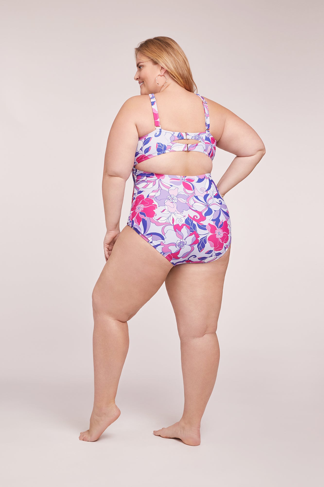 Kylie High Neck One Piece Swimsuit - Floral