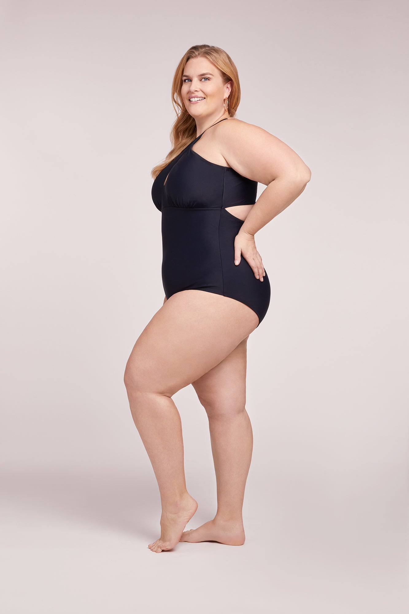 Kylie High Neck One Piece Swimsuit - Black