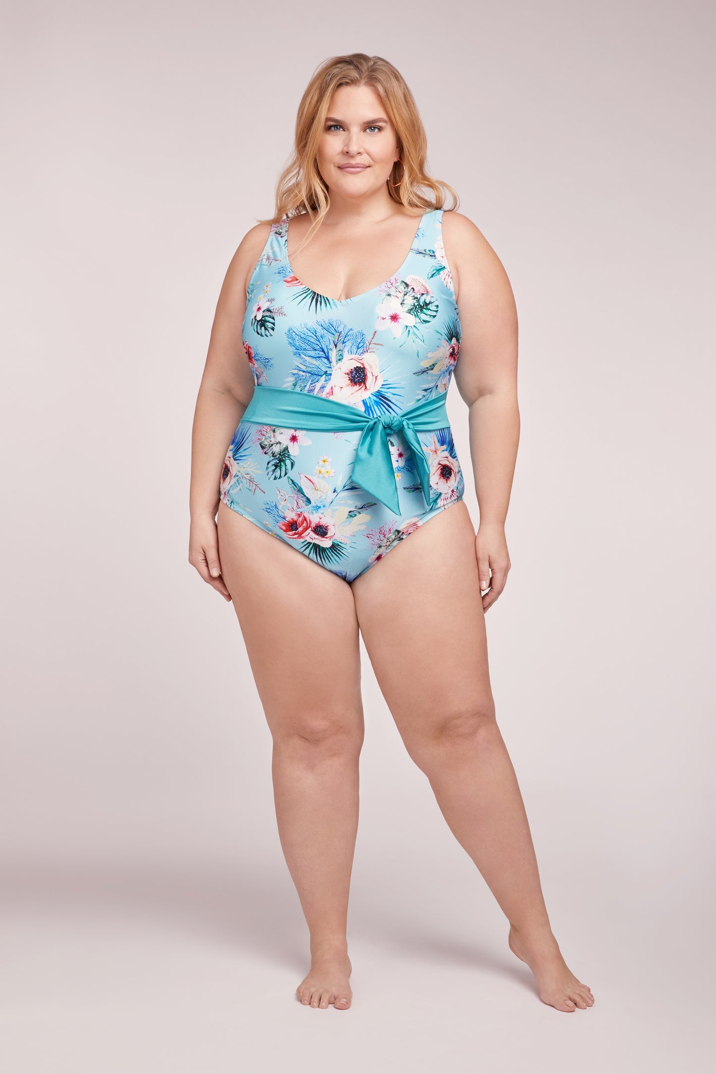 Floral Plus Size One-Piece Swimsuit